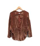 ドレステリア DRESSTERIOR カットソー Tシャツ 長袖 リボン スエード調 ブラウン 茶 /KT15