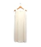 ルーニィ LOUNIE ペンタゴンネック ワンピース ドレス ロング丈 ノースリーブ 無地 アイボリー 白 /FT30