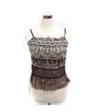 ピエスモンテ PIECE MONTEE チュール レース キャミソール ノースリーブ 40 ブラウン 茶 /FT18