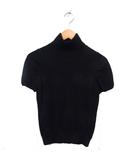 ジャスグリッティー JUSGLITTY タートルネック ニット セーター ウール混 リブ タック 半袖 2 黒 ブラック /NT1