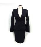 クードシャンス CdeC COUP DE CHANCE スカートスーツ セットアップ ストライプ ウール テーラード ジャケット 総裏地 スリット タイト ミニ 38 黒 ブラック /NT2