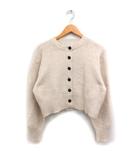 ナノユニバース nano universe シャギー ニット カーディガン 丸首 無地 F ベージュ /FT18