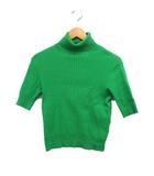 ラルフローレン RALPH LAUREN 国内正規品 リブ ニット セーター タートルネック 半袖 コットン 綿 M グリーン 緑 /FT40