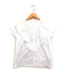 イエナ IENA ラッフル シャツ ブラウス フラッタースリーブ 無地 コットン 綿 ホワイト 白 /FT16