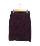 ユナイテッドアローズ UNITED ARROWS レース タイト スカート ミニ バックジップ コットン混 36 ボルドー /NT37