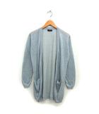 シアー カーディガン ニット リブ メランジ リネン混 ハイゲージ オープン 長袖 40 ブルーグレー /NT13