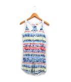 ナイキ NIKE the athletic dept 国内正規品 スポーツウェア オールインワン 幾何学模様 ショート プリント ドローストリング ノースリーブ S 青 ブルー /NT31