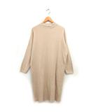  アメリカンホリック AMERICAN HOLIC ハイネック ニット ワンピース ゆったり ロング バックボタン リブ ワイド 長袖 F ベージュ /NT15