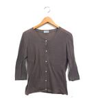 マーガレットハウエル MARGARET HOWELL コットン ニット カーディガン 7分袖 F モカ /FT48