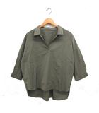 ガリャルダガランテ GALLARDAGALANTE スキッパー シャツ ブラウス 7分袖 無地 綿混 38 カーキ /FT30