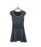 ナネットレポー nanette lepore ニット ワンピース 半袖 総柄 M グレー 灰 /KT8