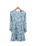 バナナリパブリック BANANA REPUBLIC ワンピース 膝丈 長袖 花柄 00 グレー 灰 /KT10