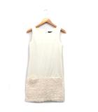 ワンピース ミニ ノースリーブ フリル 34 アイボリー 白 /KT25