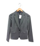 インディヴィ INDIVI タグ付き テーラード ジャケット ツイード スリット 裏地なし 36 グレー /NT9