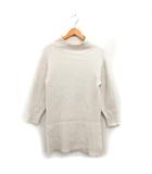 ジャスグリッティー JUSGLITTY ハイネック ニット ワンピース Iライン ミニ リブ ウール混 長袖 1 オフホワイト /NT23