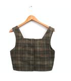 ハウンドトゥース ビスチェ 前開き チェック カーキ /KT33