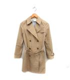 トレンチコート ミドル ダブル ベルト 背抜き スリット コットン 綿 36 ベージュ /NT29
