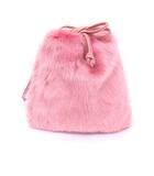 グリーンレーベルリラクシング ユナイテッドアローズ green label relaxing タグ付き フェイクファー バッグ 巾着 ショルダー付き F ピンク /FT3