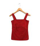 キャミソール ノースリーブ 無地 コットン 綿 38 レッド系 赤 /FT9