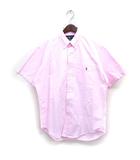 ラルフローレン RALPH LAUREN 国内正規品 ボタンダウン シャツ 半袖 ロゴマーク刺繍 コットン 綿 L ピンク /FT33