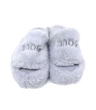 ジェラートピケ gelato pique エコファー ルームシューズ スリッパ もこもこ ロゴ 刺繍 ライトグレー /KT1