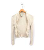 ワイドリブ ボレロ カーディガン コットン 綿 M ライトベージュ /FT29