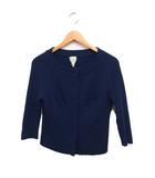 ウール カーディガン 7分袖 無地 ニット M ネイビー 紺 /FT31