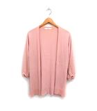 エフデ ef-de ロング カーディガン オープン リボンスリーブ 無地 綿混 9 ピンク /FT18