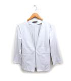 ノーカラー ジャケット 無地 コットン 綿 40 オフホワイト 白 /FT24