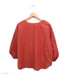OWN バルーンスリーブ ブラウス 7分袖 丸首 無地 38 テラコッタ /FT25