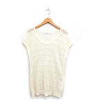 ケティ KETTY 透かし編み ニット セーター フレンチスリーブ スプーンネック M オフホワイト 白 /FT38