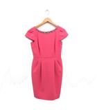 アプワイザーリッシェ Apuweiser-riche Luxe パーティードレス ワンピース ビジュー付き タイトシルエット ひざ丈 2 ピンク /FT39