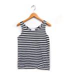 アニエスベー agnes b. ボーダー タンクトップ コットン 綿 T2 ブラック 黒 ホワイト 白 /FT28