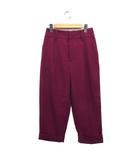 イエナ IENA クロップド ペグトップ パンツ タック 無地 ウール混 36 ワインレッド 赤紫 /FT49