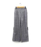 リリーブラウン Lily Brown グレンチェック フレア パンツ 切替プリーツ 0 グレー 灰 /FT36