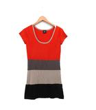 ビッキー VICKY COUTURE ワンピース ミニ 半袖 ボーダー 2 オレンジ 橙色 /KT8