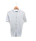 ジップアップ パーカー フード 五分袖 ラメ 38 グレー 灰 /KT18