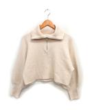 アルシーヴ archives クロップド ニット カットソー ハーフジップ ワイド リブ 長袖 M ベージュ /NT23
