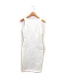 ボートネック タイト ワンピース ロング スリット ストレッチ ノースリーブ 0 オフホワイト /NT17