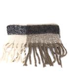 アーバンリサーチ ドアーズ URBAN RESEARCH DOORS 配色 マフラー ストール フリンジ 厚手 グレージュ /FT2