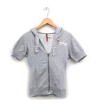 リプレイ REPLAY スウェット パーカー ロゴ 半袖 コットン 綿 XS グレー 灰 /FT4