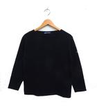 セントジェームス SAINT JAMES コットン Tシャツ カットソー 長袖 ボートネック 無地 M ブラック 黒 /FT34