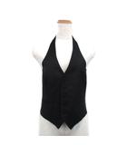 グリーン green ホルターネック ベスト レースアップ ウール シンプル 1 ブラック 黒 /KT6