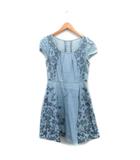 ジルバイジルスチュアート JILL by JILLSTUART ワンピース 半袖 ミニ コットン 花柄 S ブルー 青 /KT26