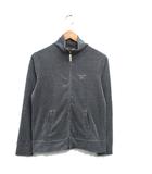 国内正規品 フルジップニット ハイネック スエード調 コットン ロゴ L グレー 灰 /KT12