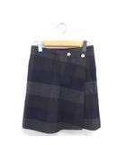 イエナ IENA ラップスカート 台形 ミニ リバーシブル ブロックチェック 厚手 ネイビー グレー /TT