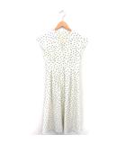 イエナ IENA シャツワンピ ドット ロング ワンピース キャップスリーブ 半袖 38 アイボリー ネイビー 紺 /TT