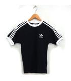 アディダス adidas 国内正規品 クルーネック カットソー Tシャツ ロゴ刺繍 ラグランスリーブ 五分袖 S 黒 ブラック /NT26