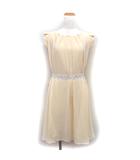 フェルゥ Feroux タグ付き シフォン ワンピース ドレス フリル レース ベルト ミニ 半袖 2 ベージュ /NT24