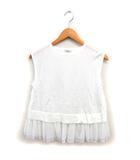 イエナ IENA チュール ペプラム ブラウス ニット 透け感 コットン混 ノースリーブ 白 ホワイト /NT30